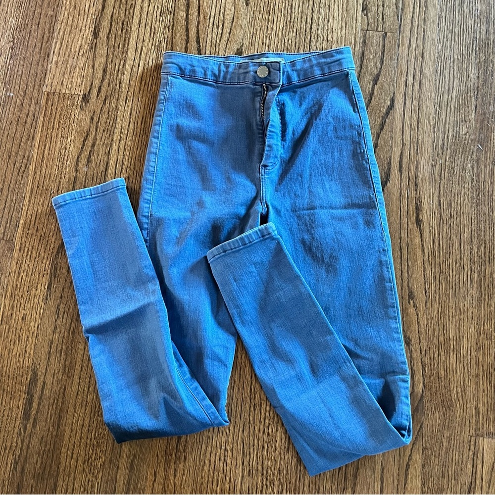 High-Waisted Blue Denim Jeans